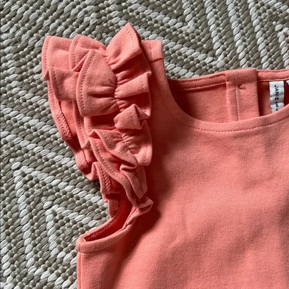 Janie and Jack Coral Ruffle Romper - Picture 4 of 5